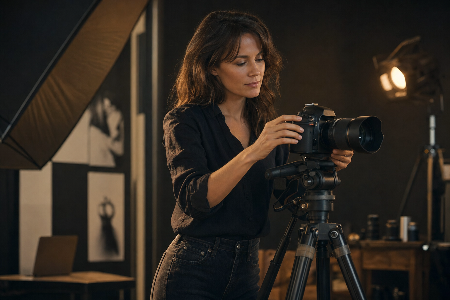 Camille Girard, photographe fondatrice de Diaphragme, dans son studio à Orléans