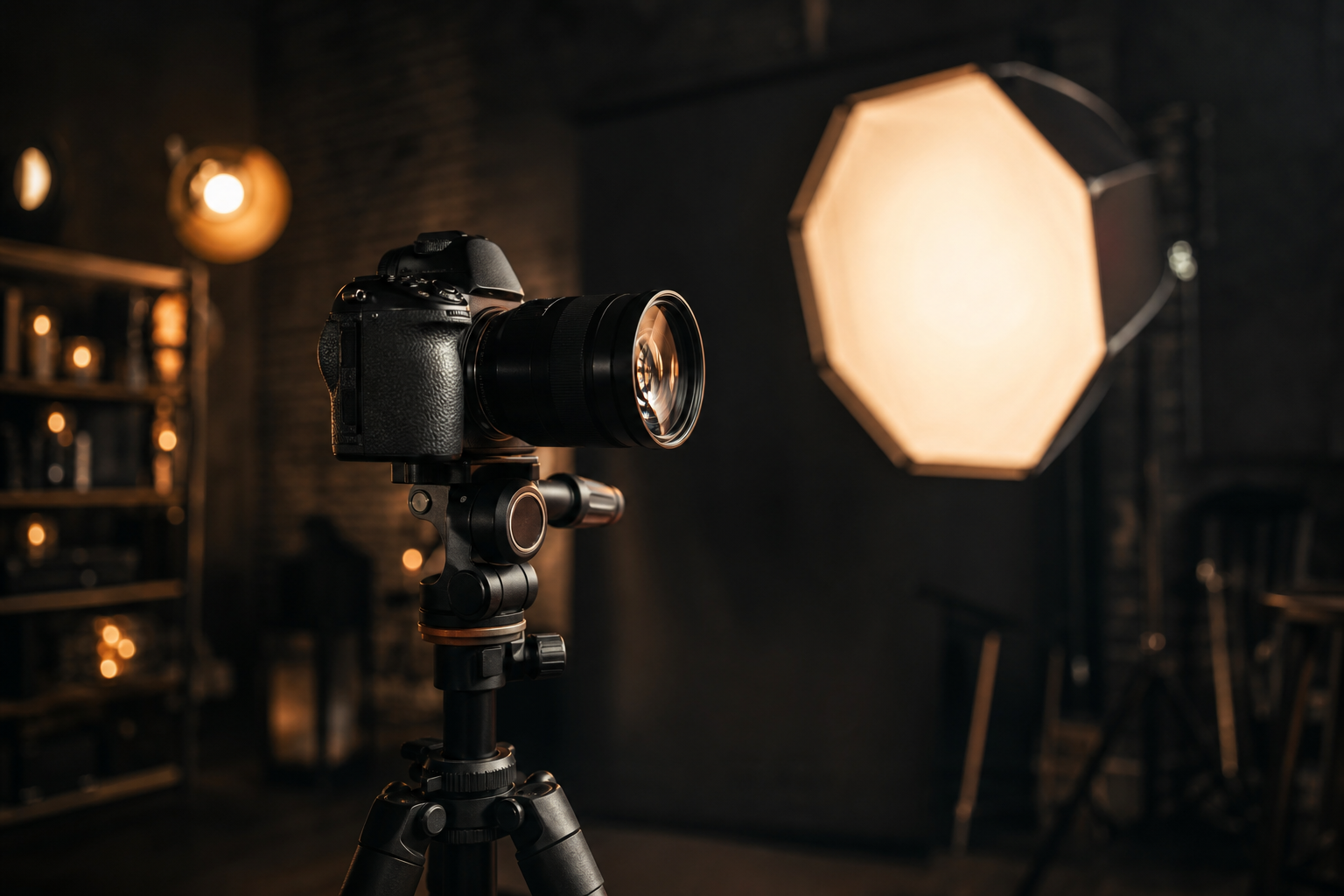 Studio photo Diaphragme à Orléans, appareil photo et éclairage professionnel en lumière dorée