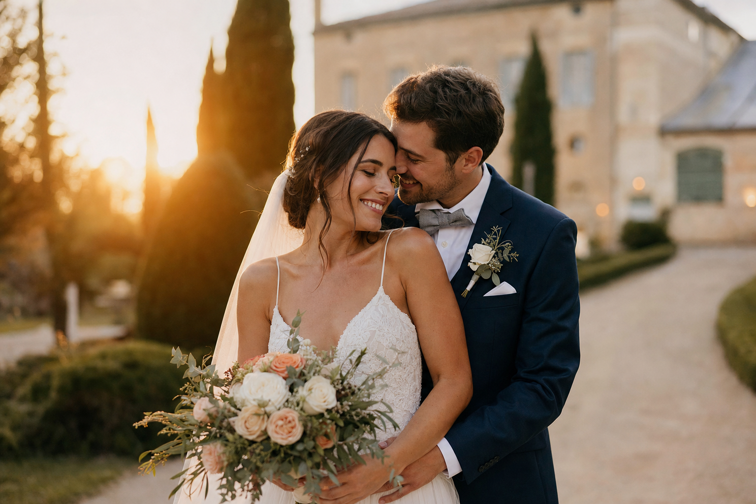 Reportage photo de mariage par Diaphragme, couple photographié en extérieur dans le Loiret